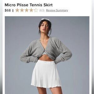 ALO micro plisse tennis skirt